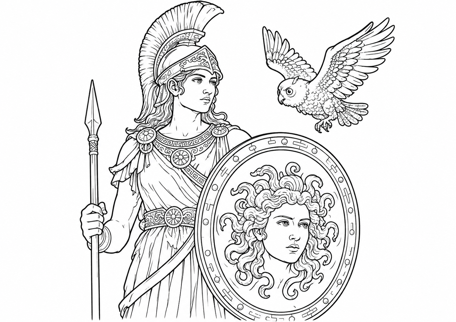 fete-anniversaire-mythologies-monde-athena-coloriage