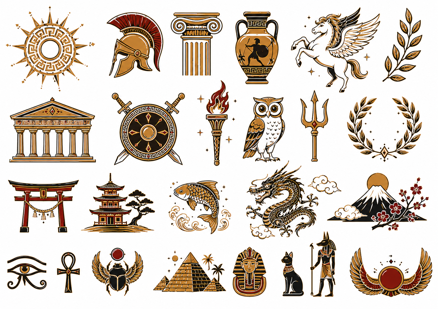 fete-anniversaire-mythologies-monde-invitation-stickers
